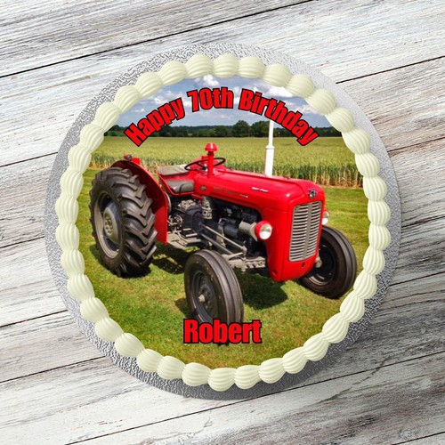 Red farm tractor personalised - farm,