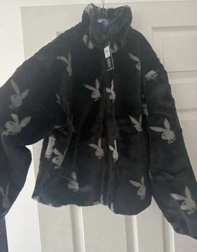 Playboy faux fur jacket size - fur,