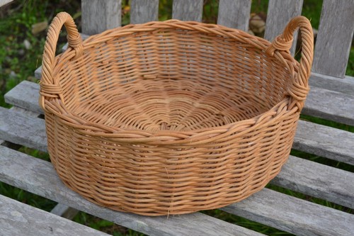Vintage circular wicker basket - vintage,