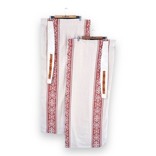 Cream red curtains - cream,