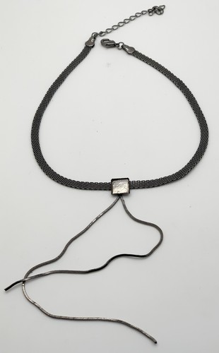 Gunmetal mesh lariat - gunmetal,