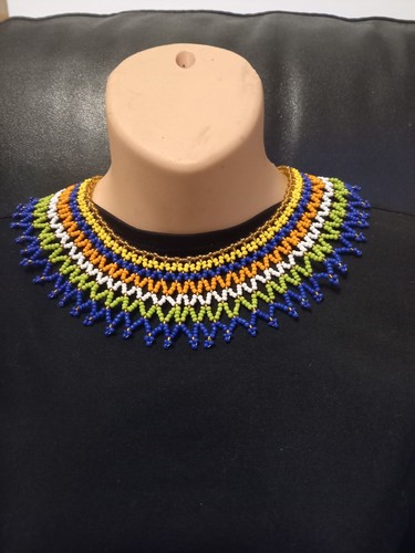 Zulu glass beaded collar - beaded,