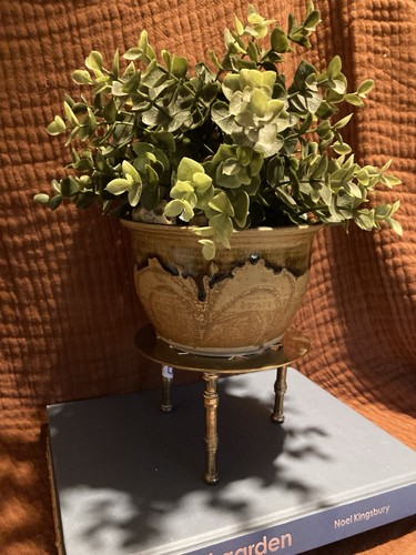 Vintage brass plant stand - brass, stand/pot