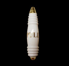 Traditional White Ceramic Light Pull (Cistern Pull) Brass Fittings PULL Wording