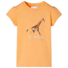 ' T-Shirt Short Sleeves 's T Shirt Giraffe Print Bright Orange M3K2