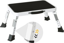 BONTEC 3-Level Height Adjustable Step Stool, Foldable with Anti-Slip Platform an