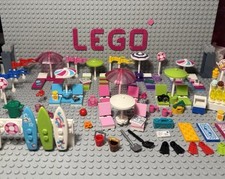 Lego Beach Accessories, Umbrella, Sun bed, Deck Chair, Surfboard, Beach Towel