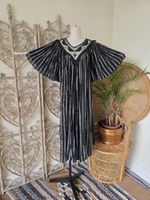 Vintage greek cottagecore cotton mix smock kaftan dress L XL