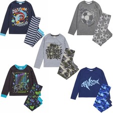 Boys Pyjamas Kids Childrens Long Sleeve Cotton Pyjama Set PJs