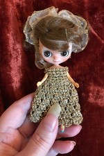 Petite custom Blythe doll by Xieder dolls, with Handmade fairy chair