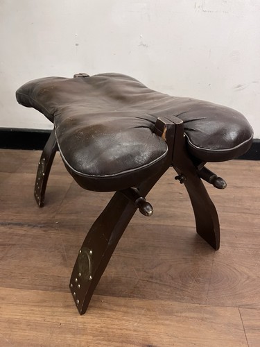 Vintage camel saddle stool - vintage,