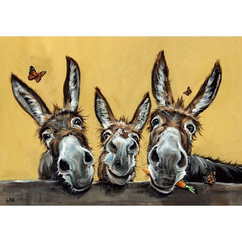 Louise brown donkey canvas - brown,