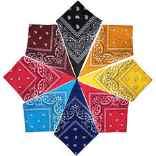 Unisex Bandana Women Cotton Paisley Headbands Scarf Cowboy Bandana, Sq