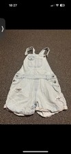 Ripped denim dungarees F&F 12-13 years