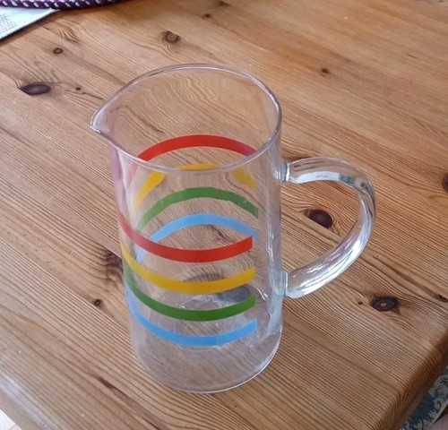 Retro rainbow stripe glass jug - stripe,