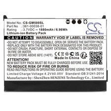 Battery compatible with GARMIN Aera 500,510,550,560,Nuvi 500,510,550,Zumo 220