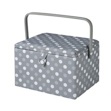 Large Sewing Basket Grey Spot