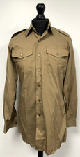 British Military Issue Khaki Man's Long Sleeve Dress Shirt