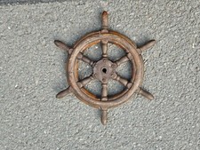 Old Wood Steering Wheel Ship's