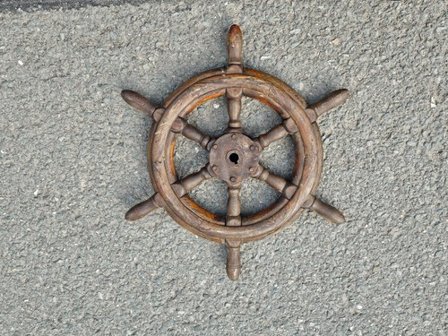 Old wood steering - old, wheel