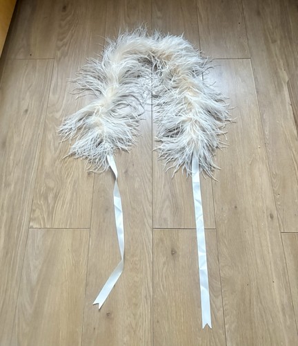 Cream ostrich feather boa - feather,