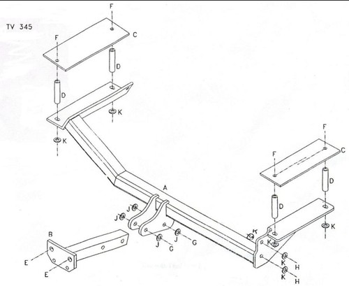 Towtrust fixed flange towbar - flange,