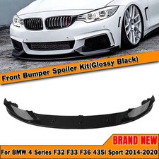 Front Bumper Spoiler For BMW F32 F33 F36 4 Series M Sport 2014-20 Glossy Black