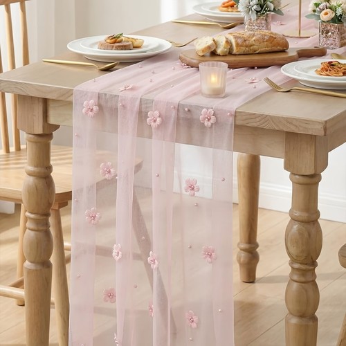 Semi transparent tulle - tulle, table