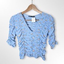 Zara Blue with Peach Flowers