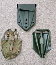 British Army Folding Shovel Entrenching Tool And Mtp Cover