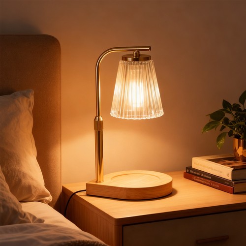 Wooden wax candle warmer - wax, lamp