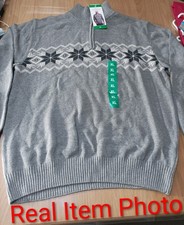 Weatherproof Vintage Mens Holiday Heavyweight Quarter Zip Pullover Sweater