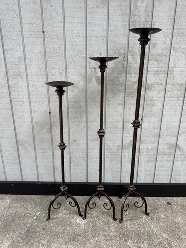 Set metal floor candle - of,
