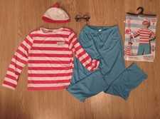 Boy / Girl Where's Wally Smiffys Fancy Dress Costume Dressing Up Child Sz Medium