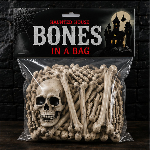 Haunted house bones bag - haunted,
