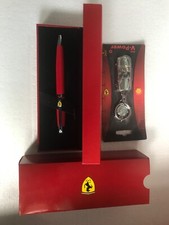 BNIB SHEAFFER 500 FERRARI BALLPOINT PEN, GLOSSY ROSSO RED/CT & KEYRING, MINT CON