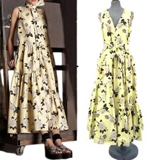 Erdem Dress Mimosa Maxi Midi Floral Tiered Flowy Stunning Occasion UK 12