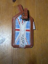 British Design Leather Luggage Tags Suitcase ID Card Name Label Baggage Travel