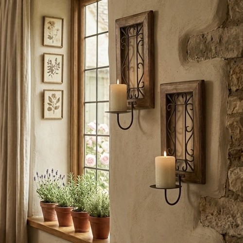 Pair vintage cottage style - pair,