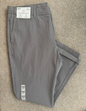 M&S MENS GREY 360 FLEX ULTIMATE SLIM STRETCH CHINOS TROUSERS Waist 38” Leg 29”