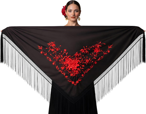 Black flamenco triangle - flamenco, shawl