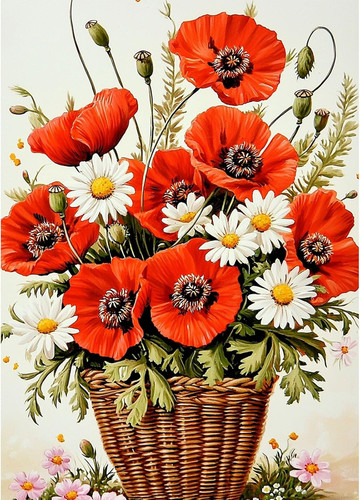 Red poppy diamond painting - poppy,