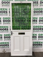 1930s LEADED GLASS FRONT DOOR