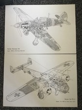 8 X A3 Aircraft Cutaway Prints
