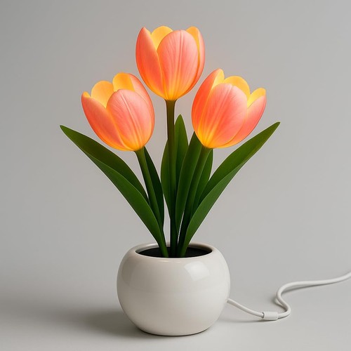 Pink tulips lamp led - lamp,