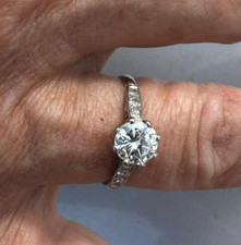 Platinum Edwardian diamond solitaire ring, 1ct