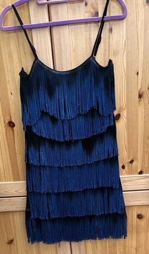 Black and navy fringe - black, strappy