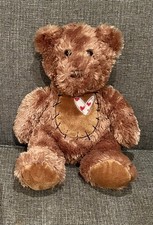Keel Toys Valentines Brown teddy bear Soft Toy Love Heart Plush ￼12” fluffy 