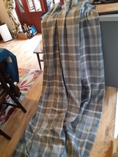 Grey Check Door Curtain
