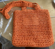 Orange Woven Raffia Straw